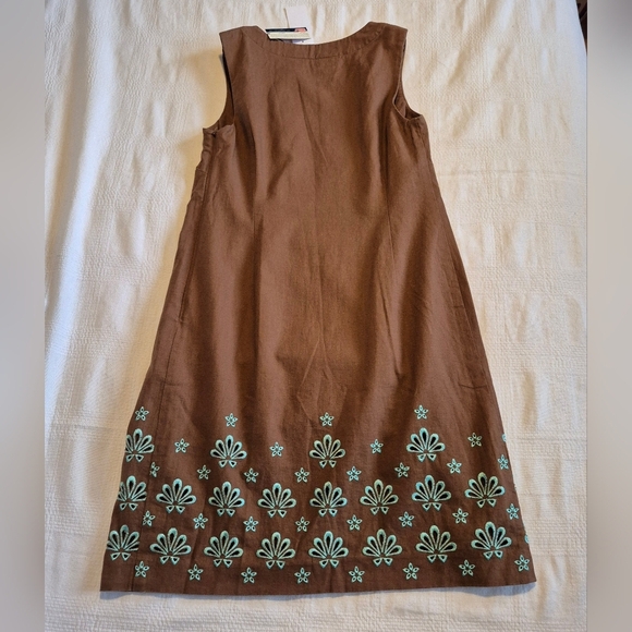 Vineyard Vines women's size 4 Del Mar Shift dress Coconut with  teal NWT - Picture 2 of 8